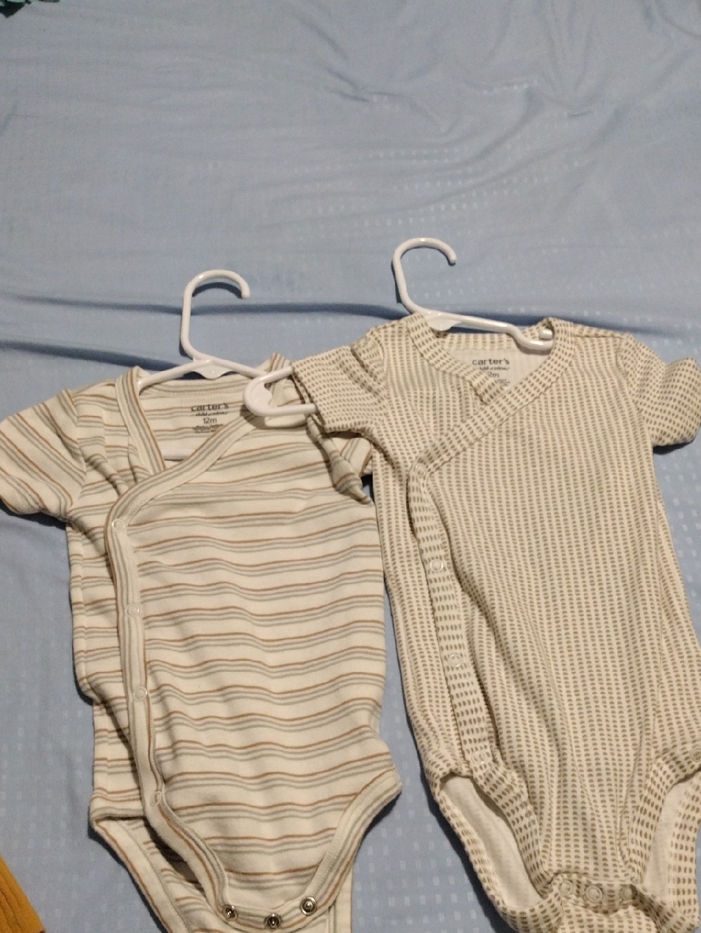 Carter's Cream Stripe & Dot Infant Bodysuit Set - Neutral Beige Accents